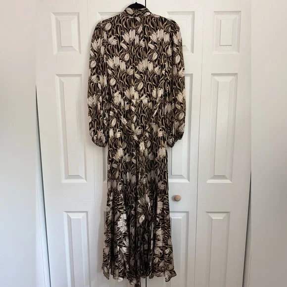Banana Republic Fiori Ruffle Wrap Dress Size M - Picture 6 of 11